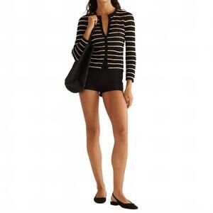 NEW DÔEN therese cardigan in noir allaire stripe